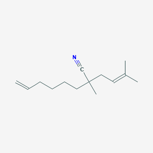 molecular formula C14H23N B14193191 2-Methyl-2-(3-methylbut-2-EN-1-YL)oct-7-enenitrile CAS No. 922736-24-1