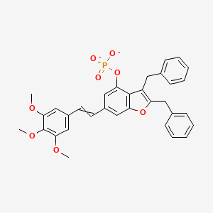 2,3-Dibenzyl-6-[2-(3,4,5-trimethoxyphenyl)ethenyl]-1-benzofuran-4-yl phosphate