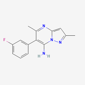 molecular formula C14H13FN4 B14193258 6-(3-Fluorophenyl)-2,5-dimethylpyrazolo[1,5-a]pyrimidin-7-amine CAS No. 922736-55-8