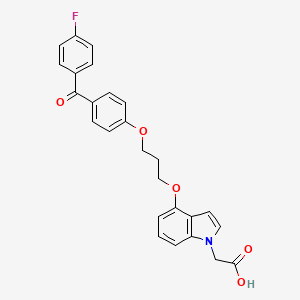 2-[4-[3-[4-(4-fluorobenzoyl)phenoxy]propoxy]indol-1-yl]acetic Acid