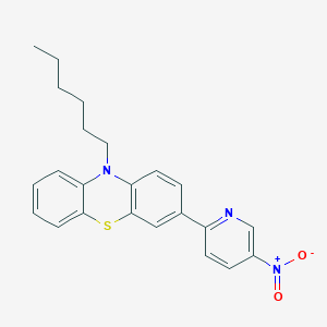 molecular formula C23H23N3O2S B14193291 10-Hexyl-3-(5-nitropyridin-2-yl)-10H-phenothiazine CAS No. 880146-63-4