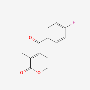 2H-Pyran-2-one, 4-(4-fluorobenzoyl)-5,6-dihydro-3-methyl-