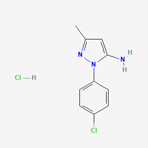 molecular formula C10H11Cl2N3 B1419337 1-(4-氯苯基)-3-甲基-1H-吡唑-5-胺盐酸盐 CAS No. 1177349-55-1