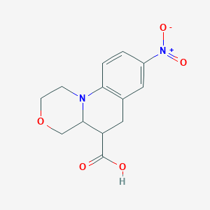 molecular formula C13H14N2O5 B1419338 8-Nitro-1,2,4,4a,5,6-hexahydro[1,4]oxazino[4,3-a]quinoline-5-carboxylic acid CAS No. 949270-15-9