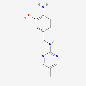 molecular formula C12H14N4O B14193398 2-Amino-5-{[(5-methylpyrimidin-2-yl)amino]methyl}phenol CAS No. 920512-21-6