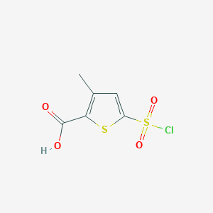 molecular formula C6H5ClO4S2 B1419342 5-(Chlorosulfonyl)-3-methylthiophene-2-carboxylic acid CAS No. 1114823-93-6