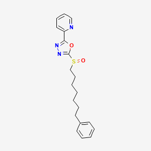 molecular formula C20H23N3O2S B14193423 2-[5-(7-Phenylheptane-1-sulfinyl)-1,3,4-oxadiazol-2-yl]pyridine CAS No. 832077-78-8