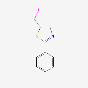 molecular formula C10H10INS B14193436 Thiazole, 4,5-dihydro-5-(iodomethyl)-2-phenyl- CAS No. 906451-57-8