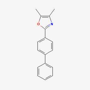 molecular formula C17H15NO B14193450 Oxazole, 2-[1,1'-biphenyl]-4-yl-4,5-dimethyl- CAS No. 832076-72-9