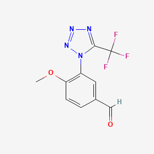 molecular formula C10H7F3N4O2 B14193548 Benzaldehyde, 4-methoxy-3-[5-(trifluoromethyl)-1H-tetrazol-1-yl]- CAS No. 838840-00-9