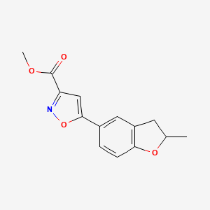 molecular formula C14H13NO4 B1419362 5-(2-甲基-2,3-二氢-1-苯并呋喃-5-基)异噁唑-3-甲酸甲酯 CAS No. 1105191-54-5