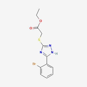 molecular formula C12H12BrN3O2S B14193646 Acetic acid, [[5-(2-bromophenyl)-1H-1,2,4-triazol-3-yl]thio]-, ethyl ester CAS No. 832150-87-5