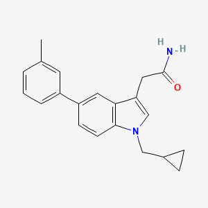 molecular formula C21H22N2O B14193804 2-[1-(Cyclopropylmethyl)-5-(3-methylphenyl)-1H-indol-3-yl]acetamide CAS No. 910546-68-8