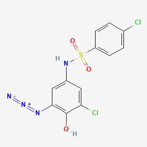 molecular formula C12H8Cl2N4O3S B14193859 N-(3-Azido-5-chloro-4-hydroxyphenyl)-4-chlorobenzene-1-sulfonamide CAS No. 918161-73-6