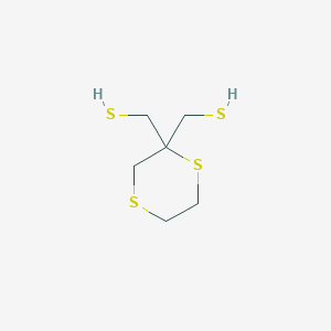 molecular formula C6H12S4 B14193874 (1,4-Dithiane-2,2-diyl)dimethanethiol CAS No. 850408-53-6