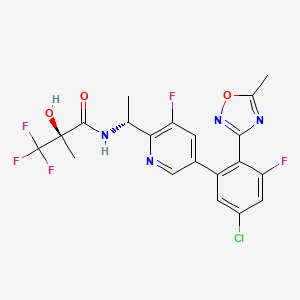 Propanamide,N-[(1R)-1-[5-[5-chloro-3-fluoro-2-(5-methyl-1,2,4-oxadiazol-3-yl)phenyl]-3-fluoro-2-pyridinyl]ethyl]-3,3,3-trifluoro-2-hydroxy-2-Methyl-,(2R)-