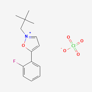 2-(2,2-Dimethylpropyl)-5-(2-fluorophenyl)-1,2-oxazol-2-ium perchlorate