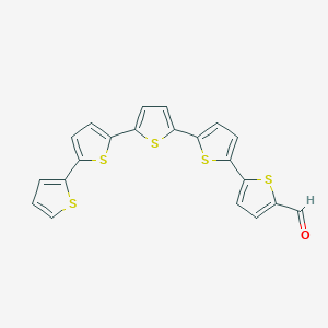 5-[5-[5-(5-Thiophen-2-ylthiophen-2-yl)thiophen-2-yl]thiophen-2-yl]thiophene-2-carbaldehyde