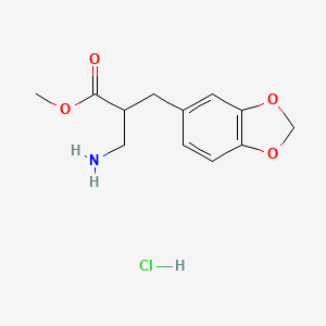 molecular formula C12H16ClNO4 B1419397 3-氨基-2-(2H-1,3-苯并二氧杂环-5-基甲基)丙酸甲酯盐酸盐 CAS No. 1208967-17-2