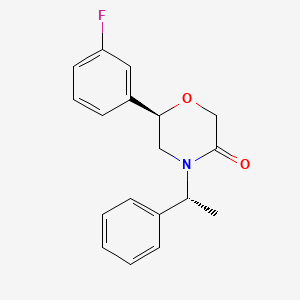 (6R)-6-(3-Fluorophenyl)-4-[(1R)-1-phenylethyl]morpholin-3-one