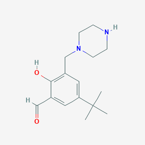 Benzaldehyde, 5-(1,1-dimethylethyl)-2-hydroxy-3-(1-piperazinylmethyl)-