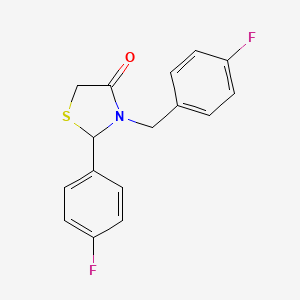 4-Thiazolidinone, 2-(4-fluorophenyl)-3-[(4-fluorophenyl)methyl]-