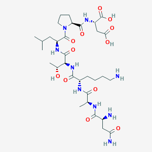 molecular formula C32H55N9O12 B14194022 L-Asparaginyl-L-alanyl-L-lysyl-L-threonyl-L-leucyl-L-prolyl-L-aspartic acid CAS No. 920010-73-7