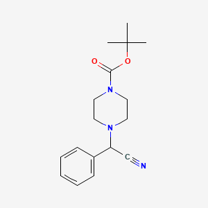 molecular formula C17H23N3O2 B1419403 叔丁基 4-(氰基(苯基)甲基)哌嗪-1-羧酸酯 CAS No. 444891-21-8