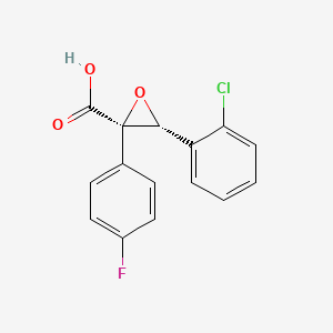 molecular formula C15H10ClFO3 B14194047 (2R,3R)-3-(2-Chlorophenyl)-2-(4-fluorophenyl)oxirane-2-carboxylic acid CAS No. 855251-06-8