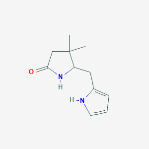 molecular formula C11H16N2O B14194072 4,4-Dimethyl-5-[(1H-pyrrol-2-yl)methyl]pyrrolidin-2-one CAS No. 922729-30-4