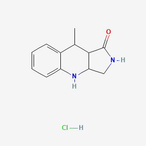 molecular formula C12H15ClN2O B1419411 9-甲基-1H,2H,3H,3aH,4H,9H,9aH-吡咯并[3,4-b]喹啉-1-酮盐酸盐 CAS No. 1212425-15-4