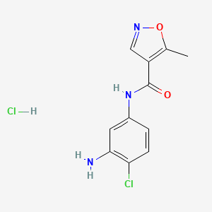 molecular formula C11H11Cl2N3O2 B1419412 N-(3-氨基-4-氯苯基)-5-甲基-1,2-恶唑-4-甲酰胺盐酸盐 CAS No. 1193390-10-1