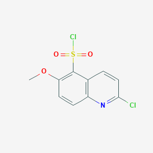 molecular formula C10H7Cl2NO3S B1419419 2-氯-6-甲氧基喹啉-5-磺酰氯 CAS No. 1193387-35-7