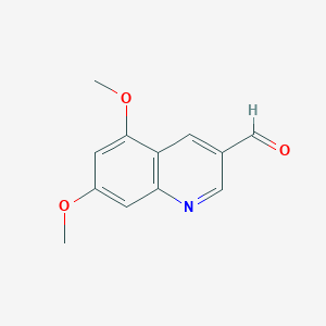 molecular formula C12H11NO3 B1419421 5,7-二甲氧基喹啉-3-甲醛 CAS No. 363135-56-2