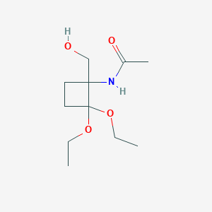 molecular formula C11H21NO4 B14194430 Acetamide, N-[2,2-diethoxy-1-(hydroxymethyl)cyclobutyl]- CAS No. 832113-04-9