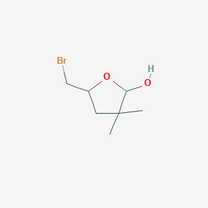 molecular formula C7H13BrO2 B14194516 5-(Bromomethyl)-3,3-dimethyloxolan-2-ol CAS No. 922142-80-1