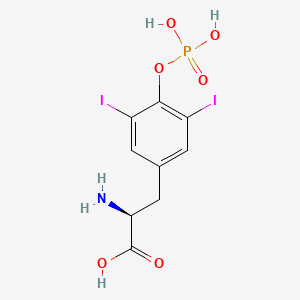 molecular formula C9H10I2NO6P B14194546 (2S)-2-amino-3-(3,5-diiodo-4-phosphonooxyphenyl)propanoic acid 