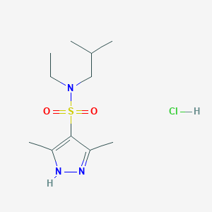 molecular formula C11H22ClN3O2S B1419455 N-乙基-3,5-二甲基-N-(2-甲基丙基)-1H-吡唑-4-磺酰胺盐酸盐 CAS No. 1239484-85-5