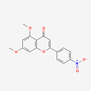 molecular formula C17H13NO6 B14194591 5,7-Dimethoxy-2-(4-nitrophenyl)-4H-1-benzopyran-4-one CAS No. 836608-01-6