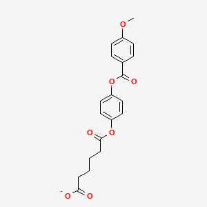 molecular formula C20H19O7- B14194618 6-{4-[(4-Methoxybenzoyl)oxy]phenoxy}-6-oxohexanoate CAS No. 853055-30-8