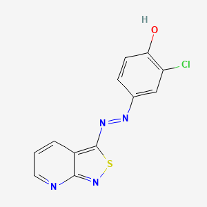 molecular formula C12H7ClN4OS B14194624 2-Chloro-4-[2-([1,2]thiazolo[3,4-b]pyridin-3-yl)hydrazinylidene]cyclohexa-2,5-dien-1-one CAS No. 873000-20-5