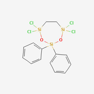 molecular formula C14H14Cl4O2Si3 B14194771 4,4,7,7-Tetrachloro-2,2-diphenyl-1,3,2,4,7-dioxatrisilepane CAS No. 920033-42-7