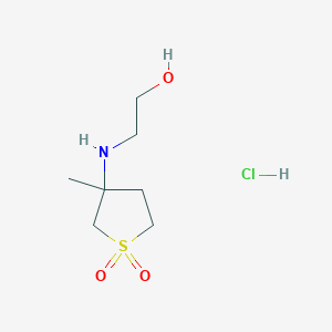 molecular formula C7H16ClNO3S B1419479 2-[(3-甲基-1,1-二氧化四氢-3-噻吩基)氨基]乙醇盐酸盐 CAS No. 329325-19-1