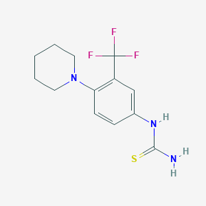 molecular formula C13H16F3N3S B14194801 Thiourea, [4-(1-piperidinyl)-3-(trifluoromethyl)phenyl]- CAS No. 832099-00-0