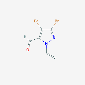 molecular formula C6H4Br2N2O B14194899 3,4-Dibromo-1-ethenyl-1H-pyrazole-5-carbaldehyde CAS No. 923035-92-1