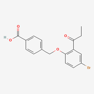 molecular formula C17H15BrO4 B14194945 Benzoic acid, 4-[[4-bromo-2-(1-oxopropyl)phenoxy]methyl]- CAS No. 833484-86-9