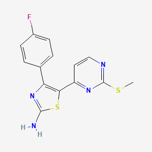 molecular formula C14H11FN4S2 B14194969 4-(4-Fluorophenyl)-5-[2-(methylsulfanyl)pyrimidin-4-yl]-1,3-thiazol-2-amine CAS No. 917808-01-6