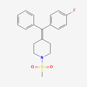 molecular formula C19H20FNO2S B14194970 4-[(4-Fluorophenyl)(phenyl)methylidene]-1-(methanesulfonyl)piperidine CAS No. 916976-44-8