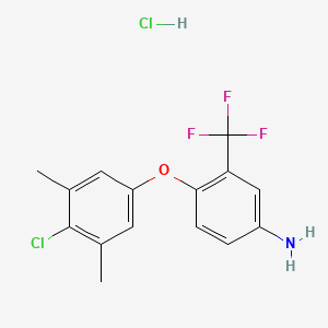 B1419499 4-(4-Chloro-3,5-dimethylphenoxy)-3-(trifluoromethyl)aniline hydrochloride CAS No. 1185297-34-0
