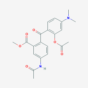 molecular formula C21H22N2O6 B014195 4'-Acetamido-2-acetoxy-4-dimethylamino-2'-methoxycarbonyl-benzophenone CAS No. 351421-17-5